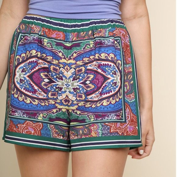 Scarf Print Shorts - Picture 2 of 4